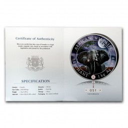 1 Kilo kg  Silber Silbermünze Somalia Elefant 2021 Night Nacht Giant Moon coloriert farbig