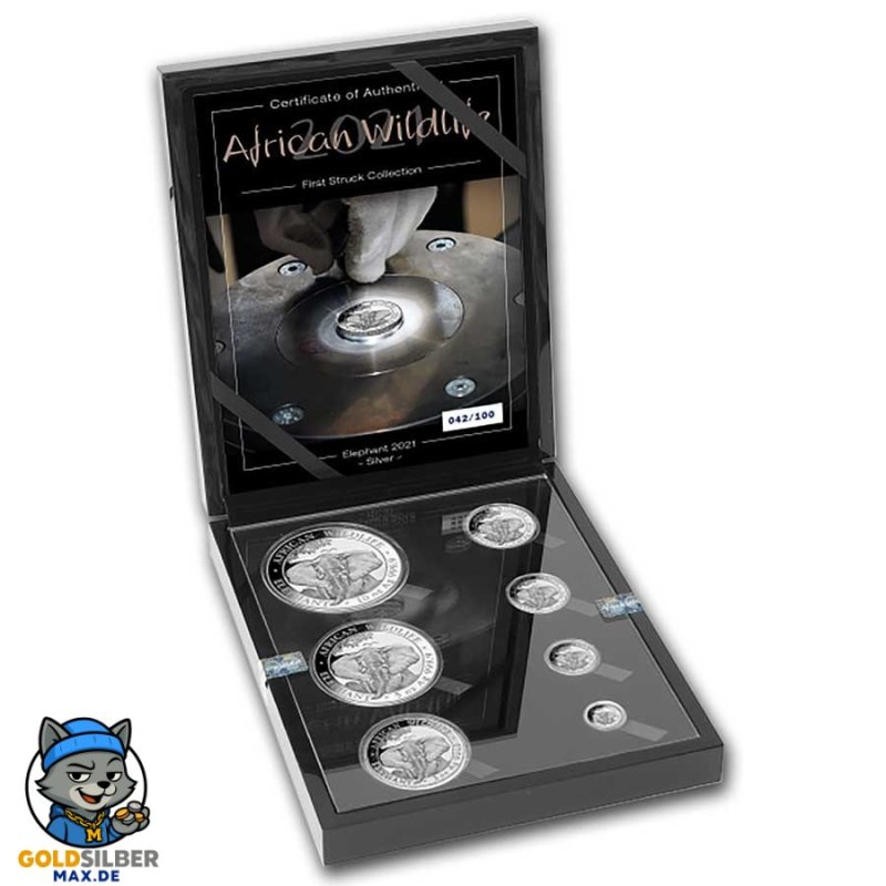 18,85 oz First Struck Set Silber Somalia Elefant 2021