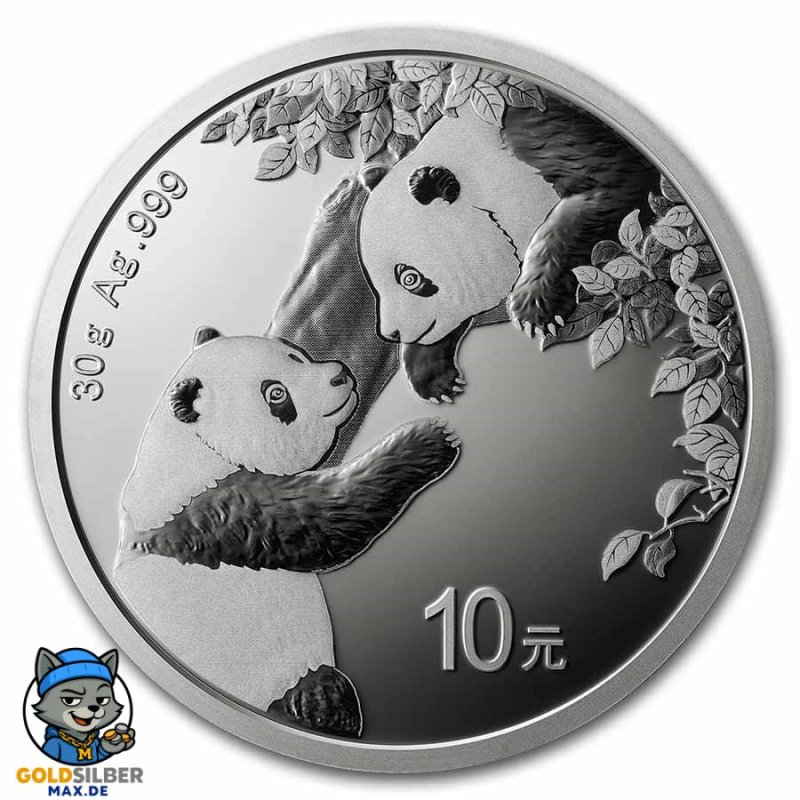 China Panda 2021  30 gr Gramm Silber Silbermünze