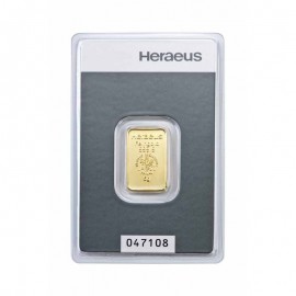 5 Gramm  gr Goldbarren Heraeus