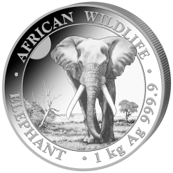 1 Kilo  Silber Silbermünze Somalia Elefant 2025