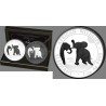 2 x1 oz Silber Somalia Elefant 2024 White Black Set