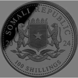 2 x1 oz Silber Somalia Elefant 2024 White Black Set