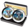 2 x1 oz Silber Somalia Elefant 2025 Tag Nacht Set