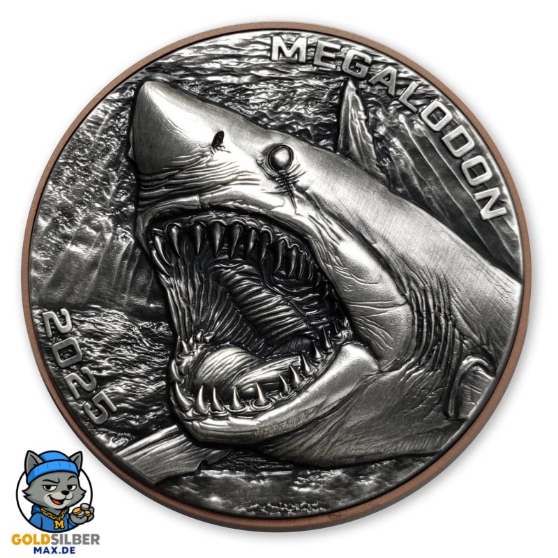 Double Silver Giant „Megalodon“ 2025 – 155 g Bi-Metall (Silber/Kupfer), Antique Finish
