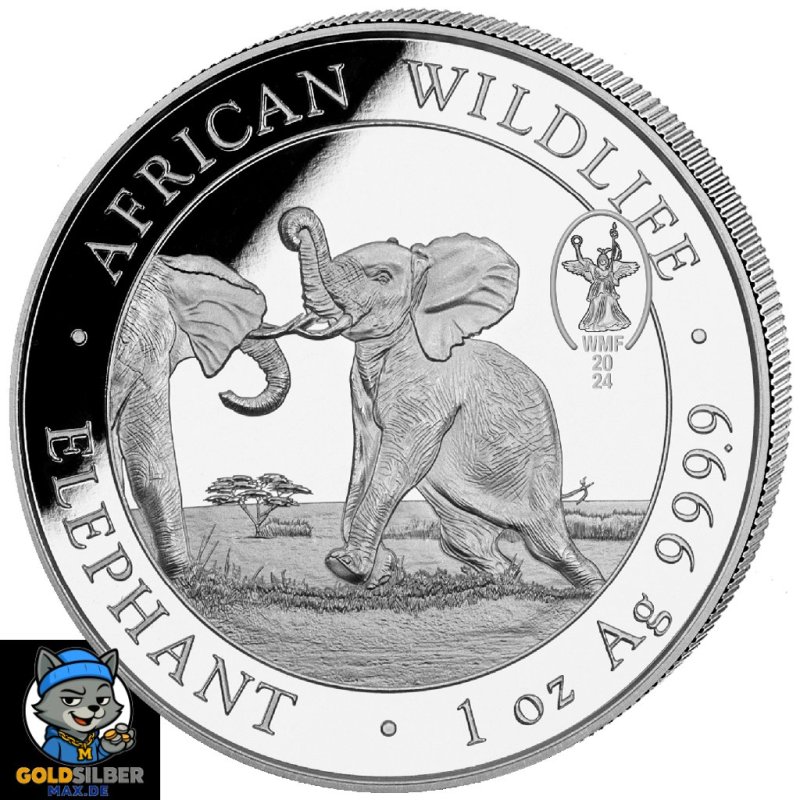 1 Unze Silber Somalia Elefant 2024 wmf