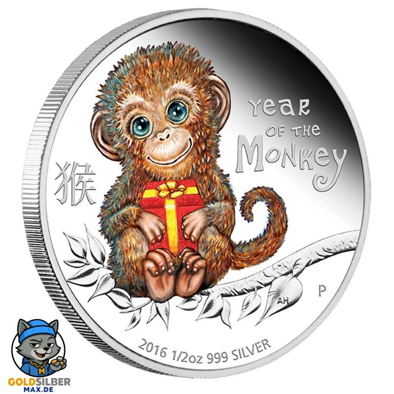 1/2 Unze Silber Baby Monkey Affe Perth Mint PP