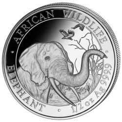 1/2 Unze oz  Silber Silbermünze Somalia Elefant 2018