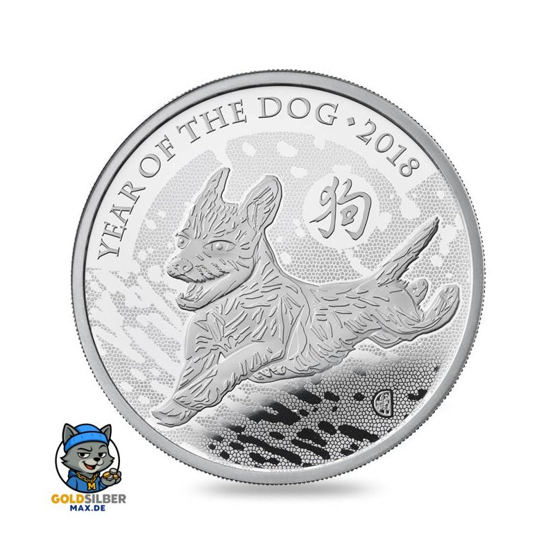 1 Unzen lunar uk dog hund 2018 PP Proof
