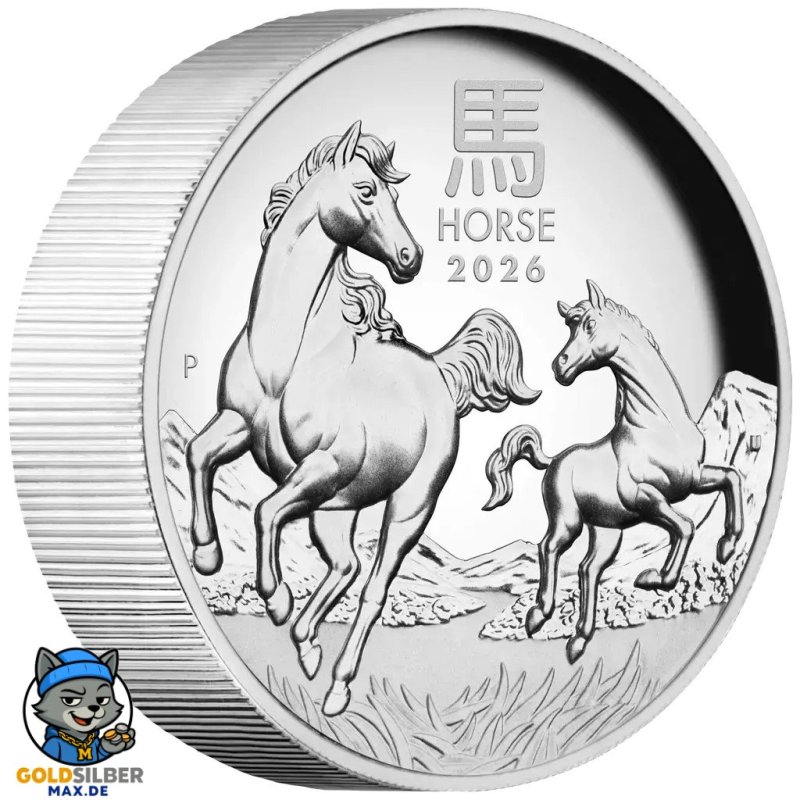 5 oz Unze Silbermünze horse 2026 high relief