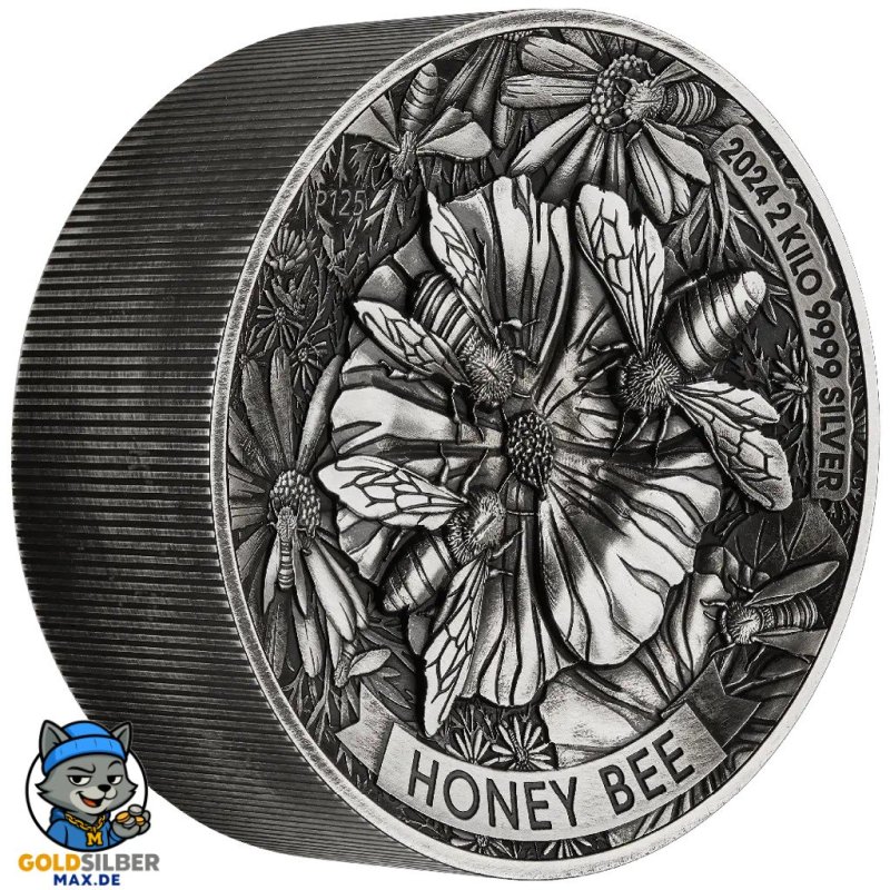 2 Kilo kg Silber Silbermünze Honey Bee 2024 Perth Mint