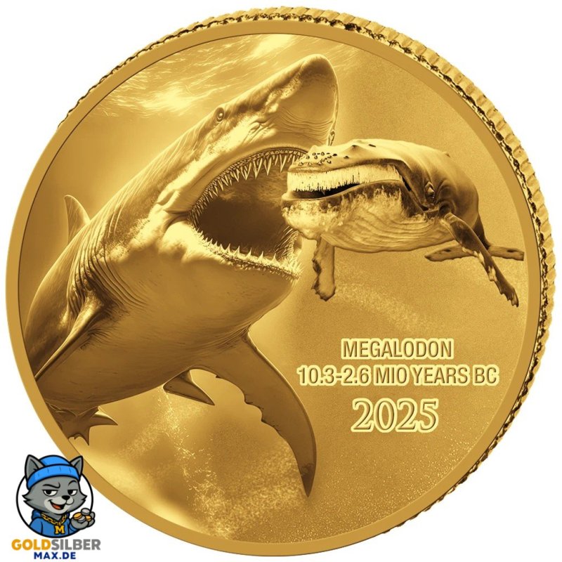 0,5 g Gold Prehistoric Life II Megalodon 2025 PP