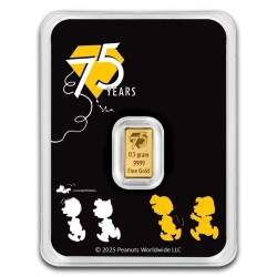 0,5 g Goldbarren Peanuts ® Snoopy 75th Anniversary im Blister
