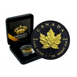 1 Unze Silber Maple Leaf 2025 – Gold Black Empire