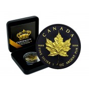 1 Unze Silber Maple Leaf 2025 – Gold Black Empire