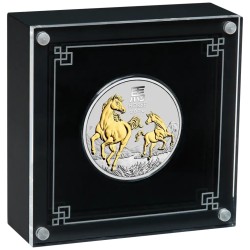1 oz Unze Silbermünze Pferd Lunar III 2026 gilded