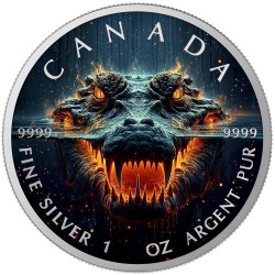 1 Unze Silber Maple Leaf 2025 – Evil Crocodile