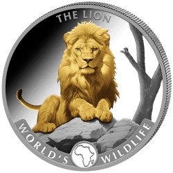 1 Unze Silber Lion Löwe Kongo 2025 gilded