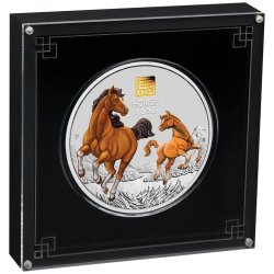 1 Kg Silber Pferd Lunar III 2026 farbig Privy 1 g Gold