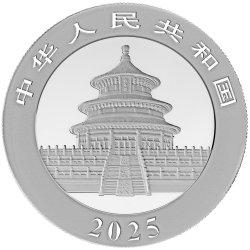 China Panda 2025  30 gr Gramm Silber Silbermünze Farbig