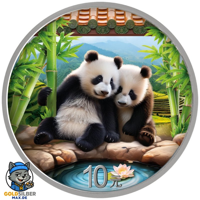 China Panda 2026  30 gr Gramm Silber Silbermünze Farbig