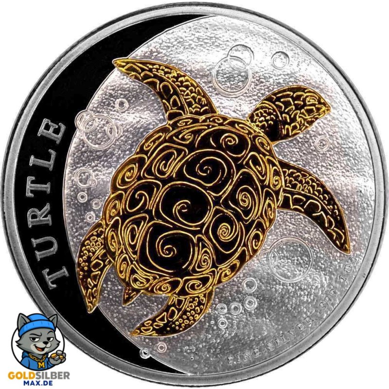 1 Unze Fiji Taku Turtle Gilded Nieu