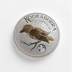 1 Unze Silber Silbermünze Kookaburra 2025 Gilded