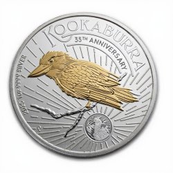 1 Unze Silber Silbermünze Kookaburra 2025 Gilded