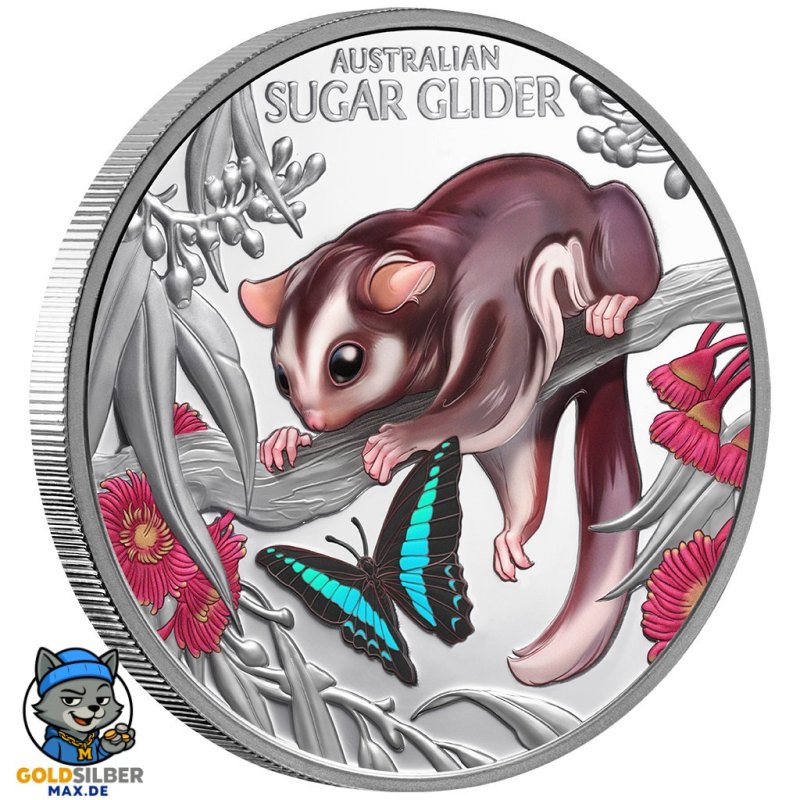 1 Unze oz Silber Baby Sugar Glider Niue Box 2026