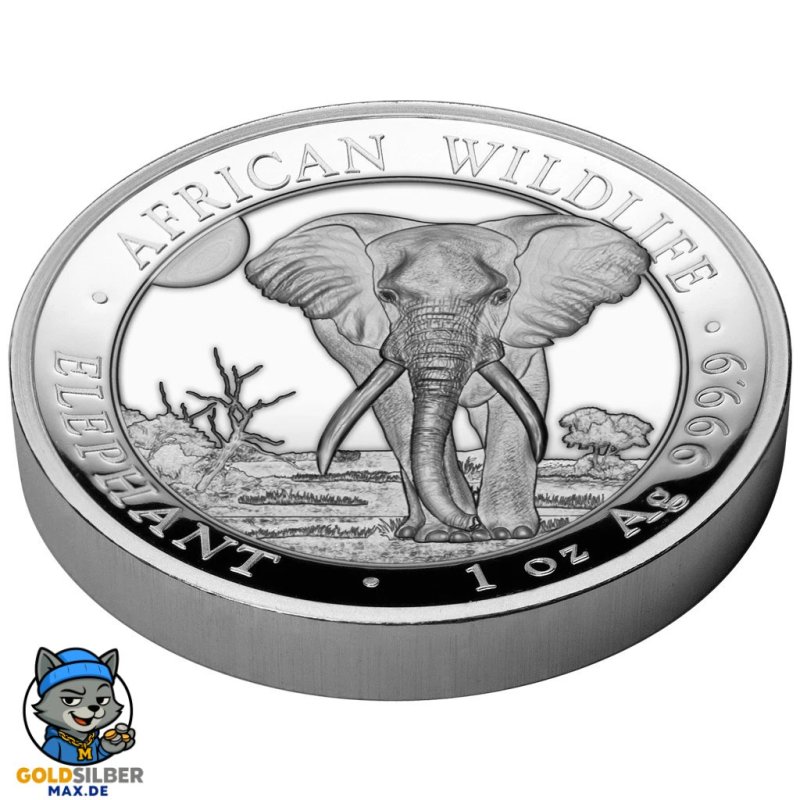 1 Unze Silber Silbermünze Somalia Elefant 2025 High Relief