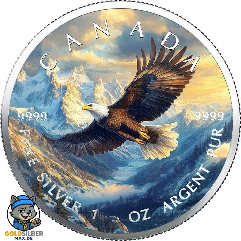 1 Unze Silber Maple Leaf 2025 – Magic Forest Eagle Farbig