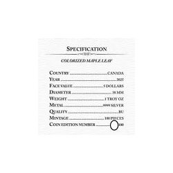 1 Unze Silber Maple Leaf 2025 – Magic Forest Eagle Farbig