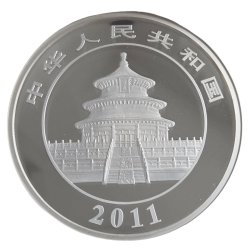 1 kg Silber China Panda 2011 PP – PF69 von NGC in Holzbox