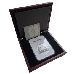 1 kg Silber China Panda 2011 PP – PF69 von NGC in Holzbox