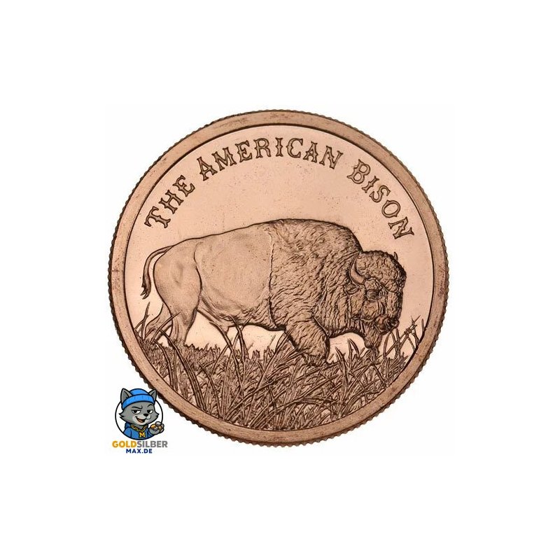 1 Unze Kupfer Amerikanischer Bison - The American Bison - Round