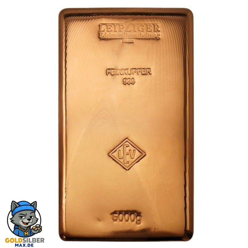 5 kg Kupfer Kupferbarren LEV