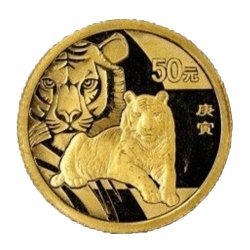 Rarität 1 Unze Silber + 1/10 Gold Tiger China 2010