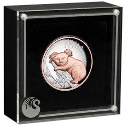 5 Unzen  Silber Australien Koala 2025 High Relief teilvergoldet mit Rosegold