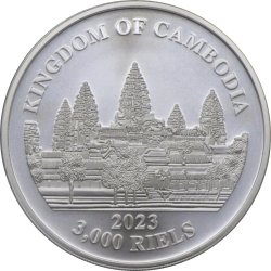 1 Unze Silber Cambodia elefant 2023 farbig