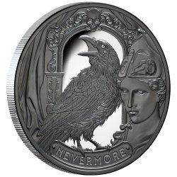 1 Unzen Silber Edgar Allan Poe - "Der Rabe" - 2025 - Black Proof