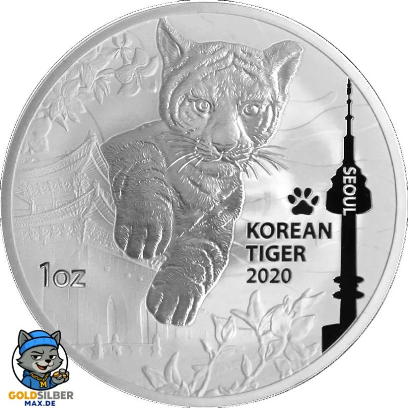 1 Unze Silber Koreanischer Tiger 2020