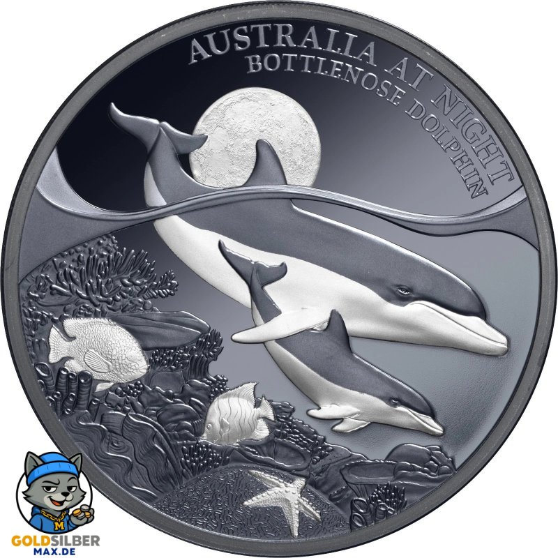1 Unze Silber - Australien bei Nacht - Großer Tümmler 2025