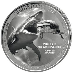 1 Unze Silber Prehistoric Life II Megalodon