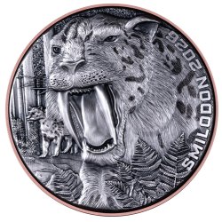 Double Silver Giant Säbelzahntiger 2026 – 155 g Bi-Metall (Silber/Kupfer), Antique Finish