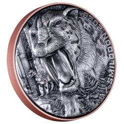 Double Silver Giant Säbelzahntiger 2026 – 155 g Bi-Metall (Silber/Kupfer), Antique Finish
