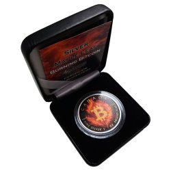 1 Unze Silber Maple Leaf 2025 – Burning Bitcoin