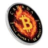 1 Unze Silber Maple Leaf 2025 – Burning Bitcoin