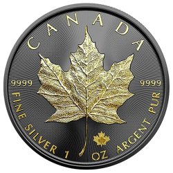 1 Unze Silber Maple Leaf 2025 – Gold Black Empire