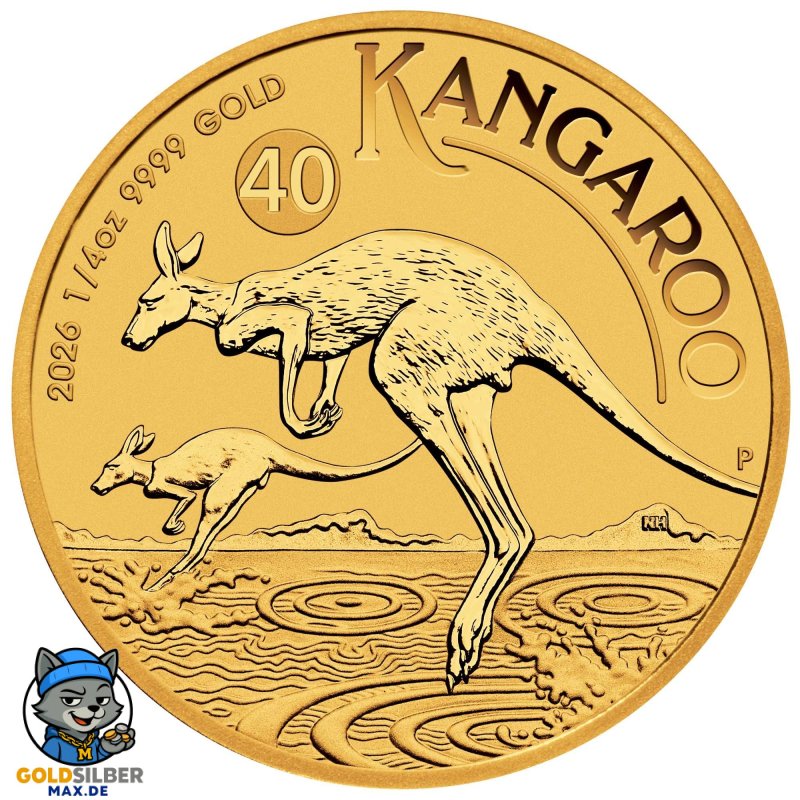 1/4 Unze Gold Australischer Känguru 2026 – 40 Jahre Jubiläumsausgabe