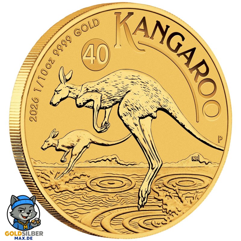 1/10 Unze Gold Australischer Känguru 2026 – 40 Jahre Jubiläumsausgabe
